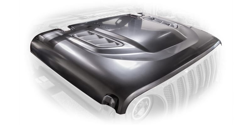 DV8 Offroad 18+ Jeep JL Rubicon Replica Hood thumbnail 3