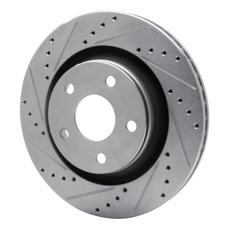 R1 12-18 Jeep Wrangler Front Left Drilled & Slotted Silver Brake Rotor thumbnail 2