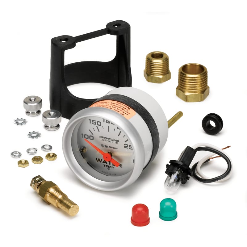 Autometer Ultra-Lite 52mm 100-250 Deg F Short Sweep Electric Water Temp Gauge thumbnail 2