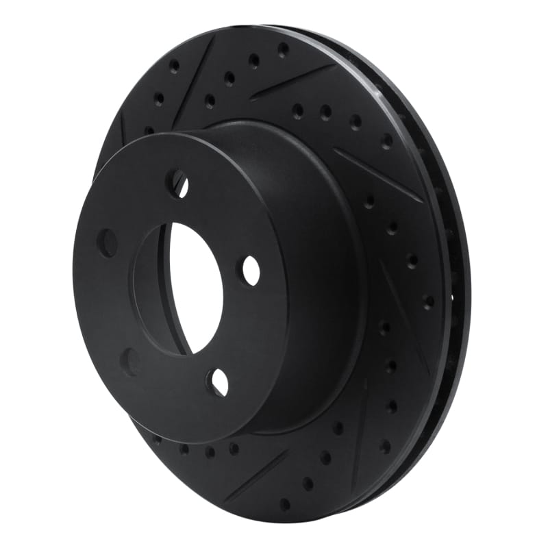 R1 90-99 Jeep Cherokee Front Left Drilled & Slotted Black Brake Rotor thumbnail 2