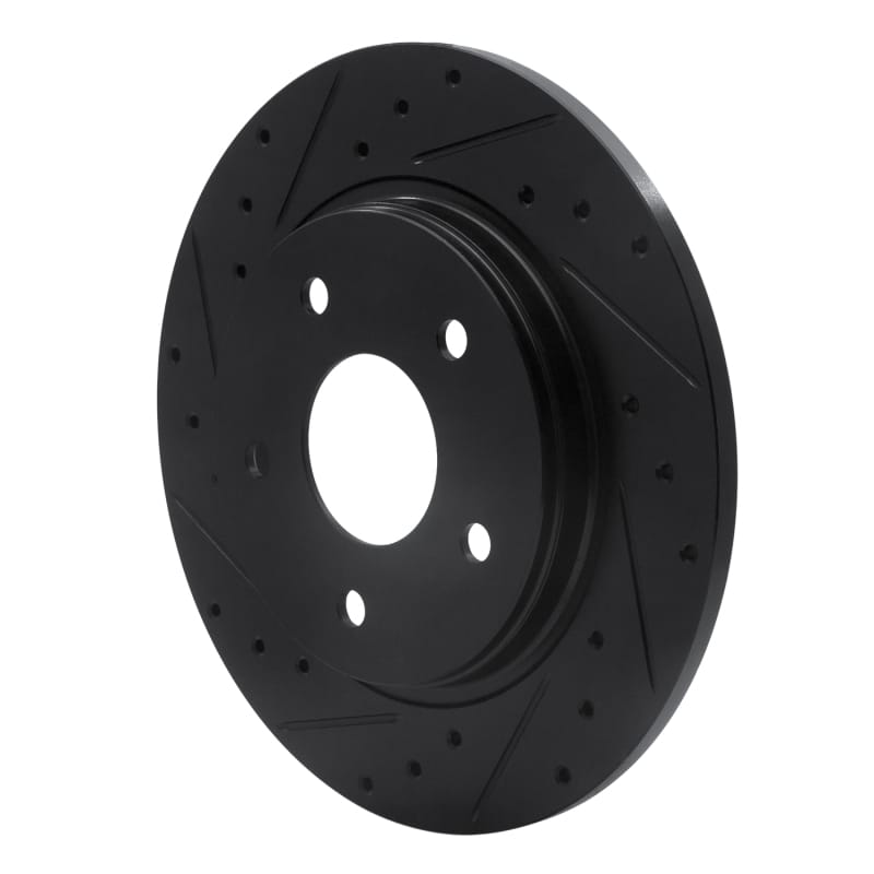 R1 08-16 Chrysler Town & Country Rear Left Drilled & Slotted Black Brake Rotor thumbnail 2