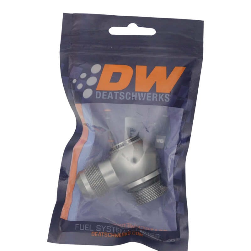 DeatschWerks 10AN ORB Male to 10AN Male Flare Low Profile 90-Degree Swivel - Anodized DW Titanium thumbnail 2