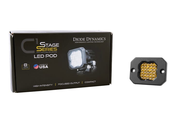 Diode Dynamics Stage Series C1 LED Pod Sport - Yellow Flood Flush ABL Each thumbnail 3