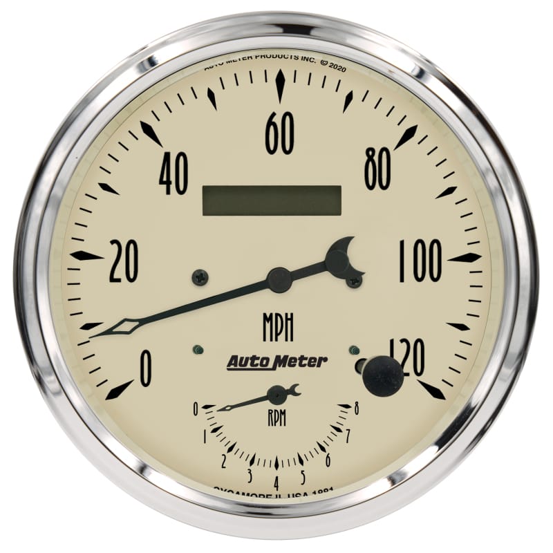 Autometer Antique Beige Tach/Speedo 5in. - 120mph & 8k RPM