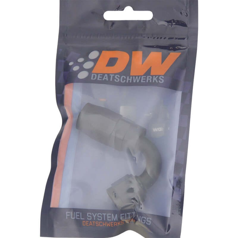 DeatschWerks 6 AN Female Flare Swivel 120-Degree Hose End CPE - Anodized Matte Black thumbnail 2