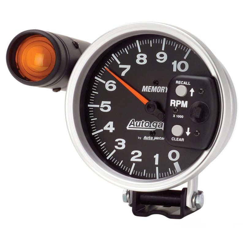 Autometer 5 inch 10K RPM w/ Monster Shift Lite / Memory Pedestal Tachometer thumbnail 2