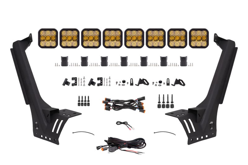 Diode Dynamics Jeep JL SS5 Sport CrossLink Windshield - Yellow Combo Lightbar Kit