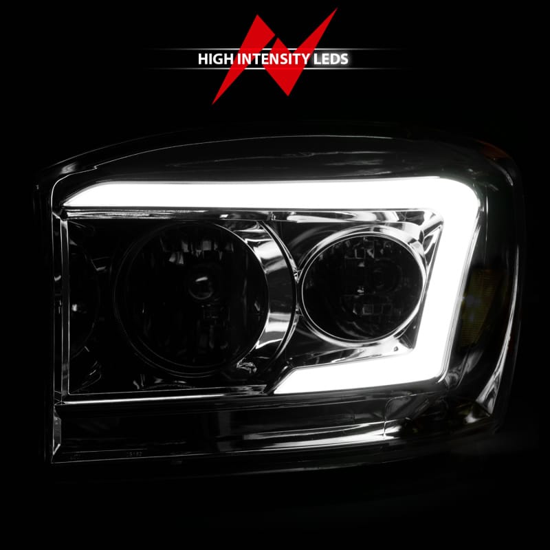 ANZO 06-09 Dodge RAM 1500/2500/3500 Headlights Chrome Housing/Clear Lens (w/ Light Bars) thumbnail 7