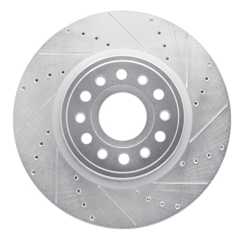 R1 19-25 Ram 1500 Front Right Drilled & Slotted Silver Brake Rotor