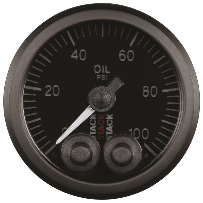 Autometer Stack Instruments Pro Control 52mm 0-100 PSI Oil Pressure Gauge - Black (1/8in NPTF Male) thumbnail 2