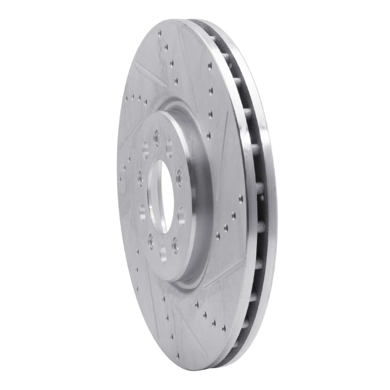 R1 14-25 Alfa Romeo Tonale Front Right Drilled & Slotted Silver Brake Rotor thumbnail 2