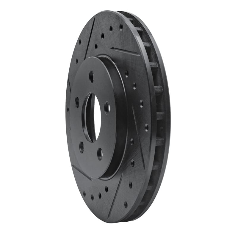 R1 84-95 Chrysler Imperial Front Left Drilled & Slotted Black Brake Rotor thumbnail 2