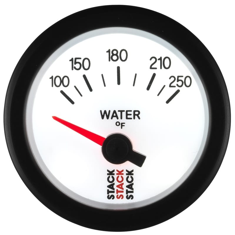 Autometer Stack 52mm 100-250 Deg F 1/8in NPTF Electric Water Temp Gauge - White thumbnail 4