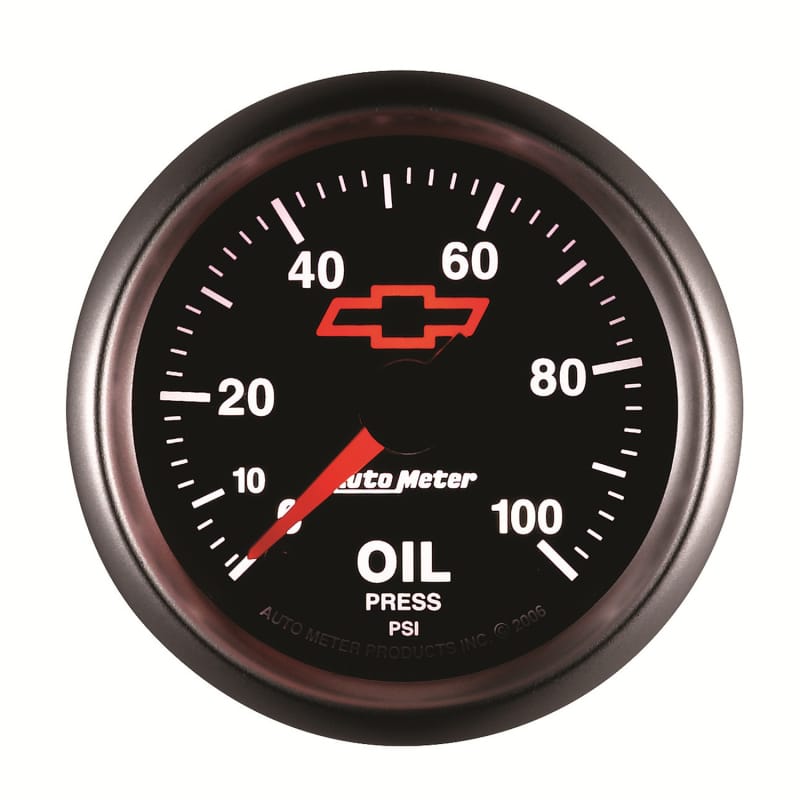 Autometer GM Bowtie Black 2-1/16in 0-100 PSI Oil Pressure - Stepper Motor thumbnail 4