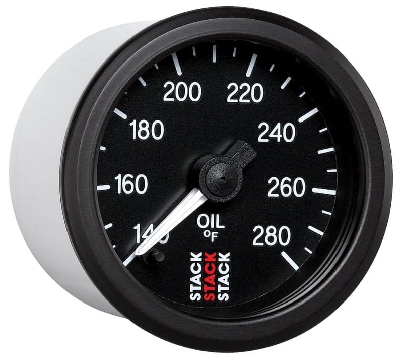 Autometer Stack 52mm 140-280 Deg F 1/8in NPTF Male Pro Stepper Motor Oil Temp Gauge - Black thumbnail 5
