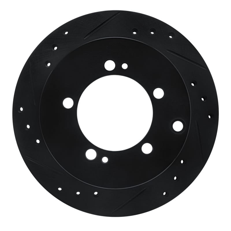 R1 91-99 Dodge STEALTH Rear Left Drilled & Slotted Black Brake Rotor