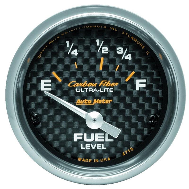 Autometer Carbon Fiber 52mm 73E-10F Electronic Fuel Level Gauge
