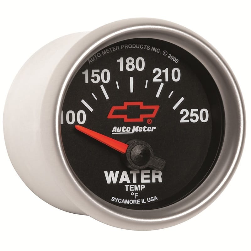Autometer GM Bowtie Black 2-1/16in 100-250 F Pedestal Electronic Water Temp Gauge thumbnail 5