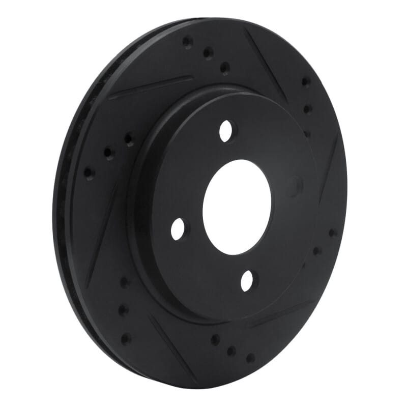 R1 95-96 Dodge Neon (USA/Canada) Front Right Drilled & Slotted Black Brake Rotor thumbnail 2