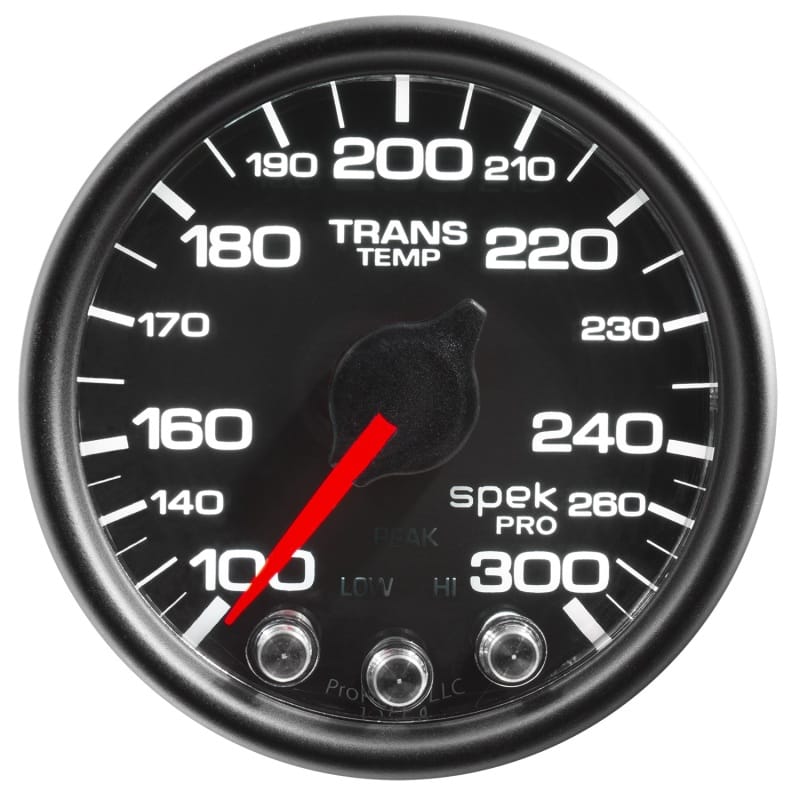 Autometer Spek-Pro Gauge Trans Temp 2 1/16in 300f Stepper Motor W/Peak & Warn Blk/Blk thumbnail 3