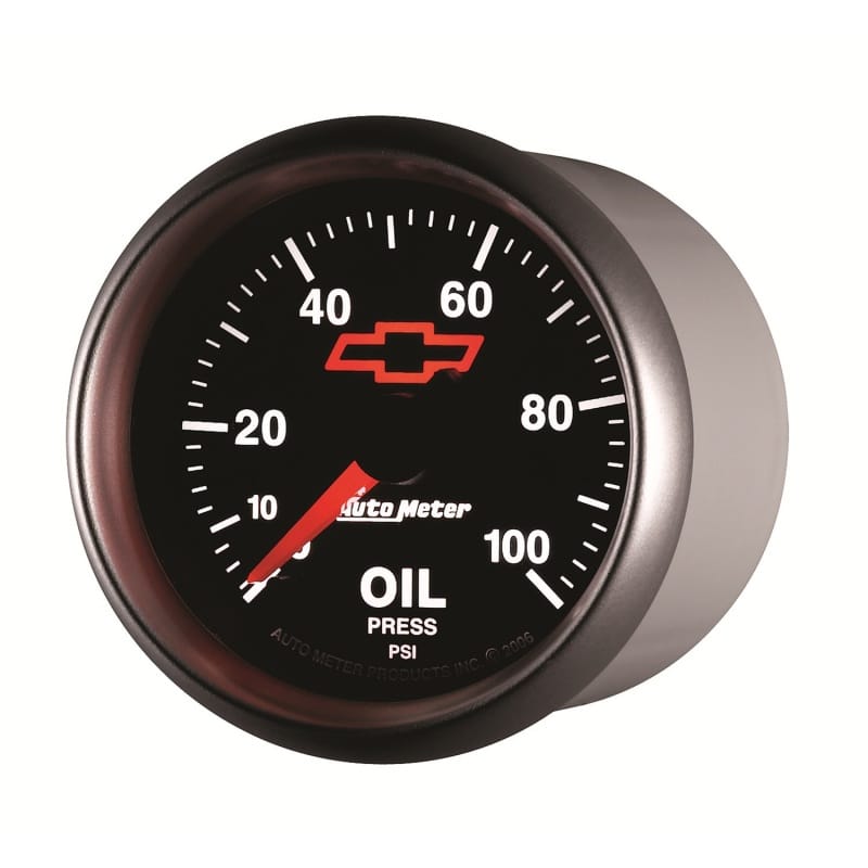 Autometer GM Bowtie Black 2-1/16in 0-100 PSI Oil Pressure - Stepper Motor thumbnail 3