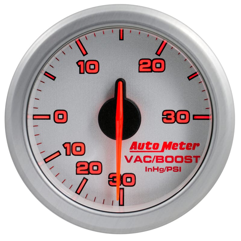 Autometer Airdrive 2-1/6in Boost/Vac Gauge 30in HG/30 PSI - Silver thumbnail 4