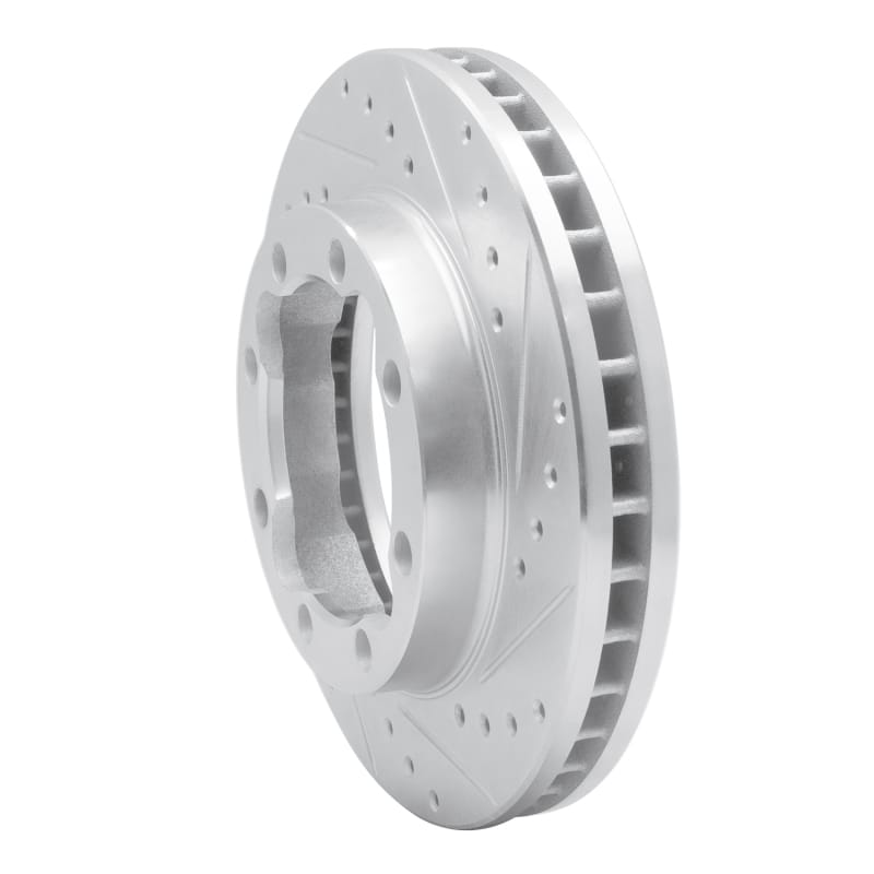 R1 92-00 Chevrolet K3500 Front Right Drilled & Slotted Silver Brake Rotor