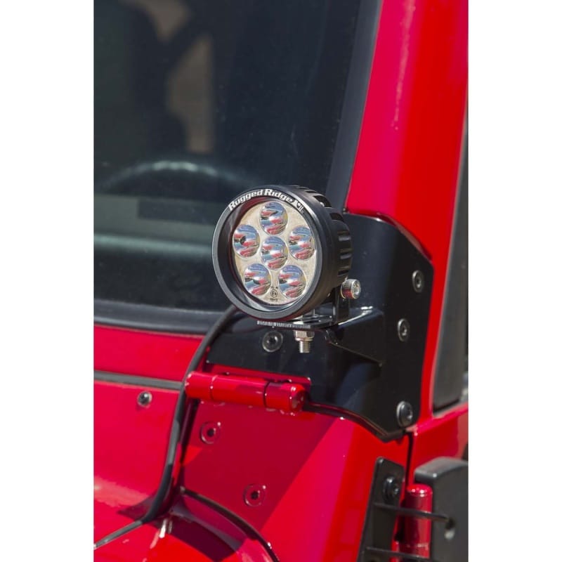 Rugged Ridge 97-06 Jeep Wrangler TJ Windshield Hinge Light Brackets Black thumbnail 2