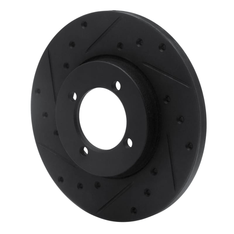 R1 74-87 Dodge COLT Front Left Drilled & Slotted Black Brake Rotor thumbnail 2