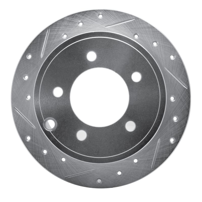 R1 07-17 Chrysler 200 Rear Left Drilled & Slotted Silver Brake Rotor - 631-39022L