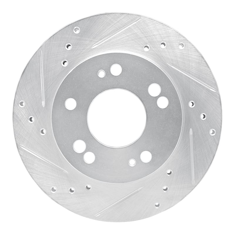 R1 90-05 Chrysler SEBRING Front Left Drilled & Slotted Silver Brake Rotor