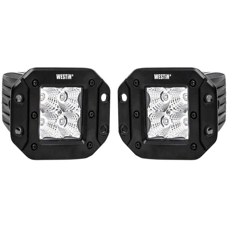 Westin FM4Q 3W Osram w/mounting hardware and pigtail connectors (set of 2) - Black