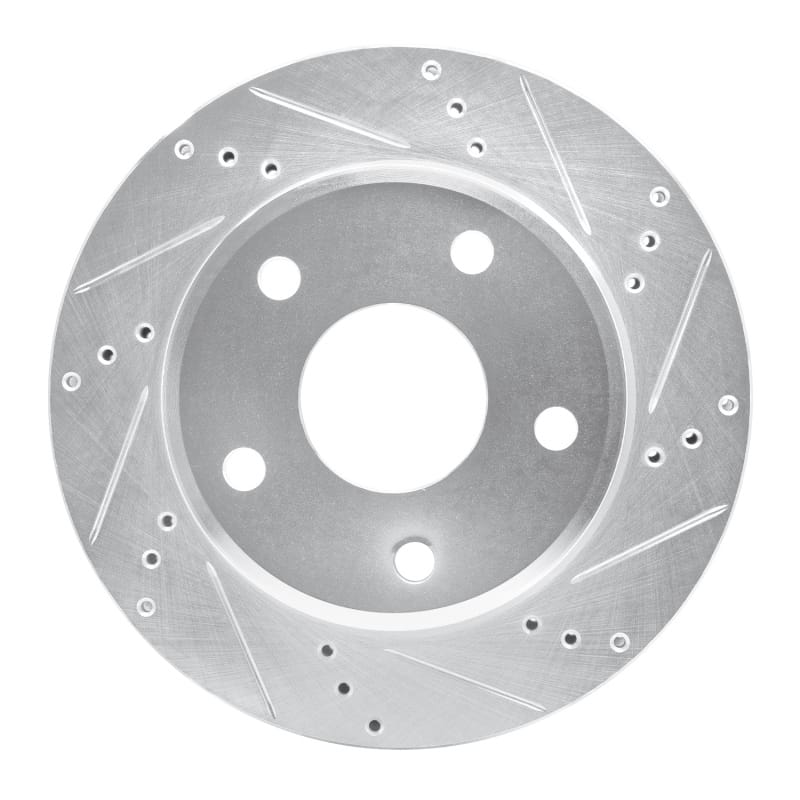 R1 05-11 Dodge Dakota 4WD Front Right Drilled & Slotted Silver Brake Rotor
