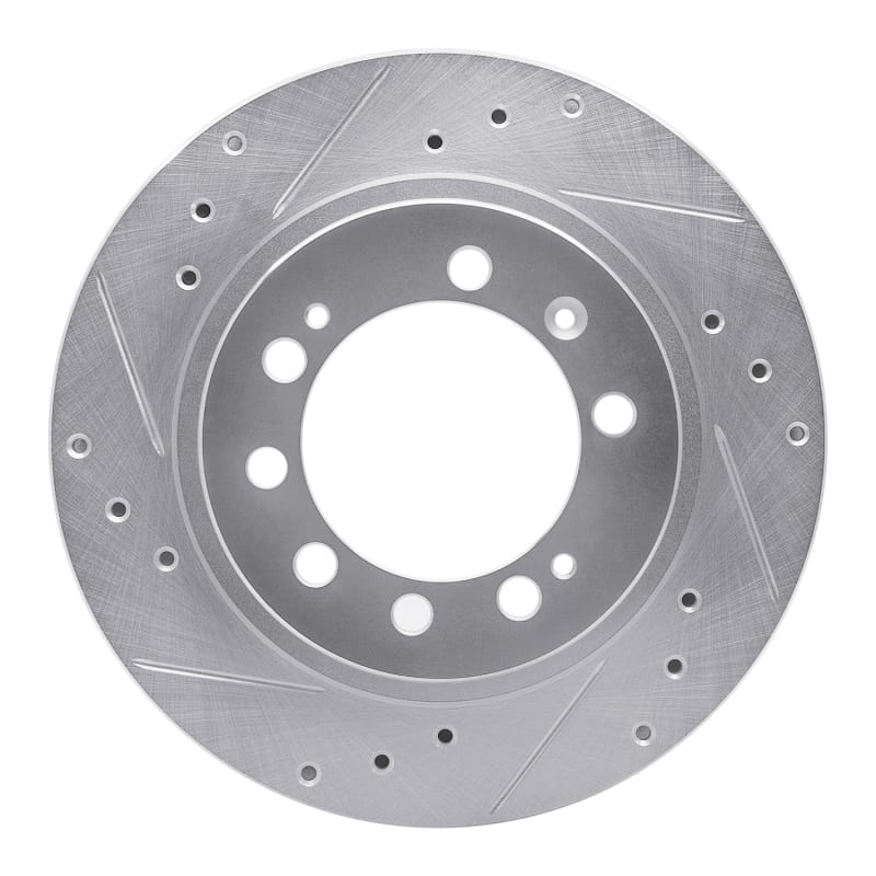 R1 83-89 Chrysler Conquest Rear Left Drilled & Slotted Silver Brake Rotor
