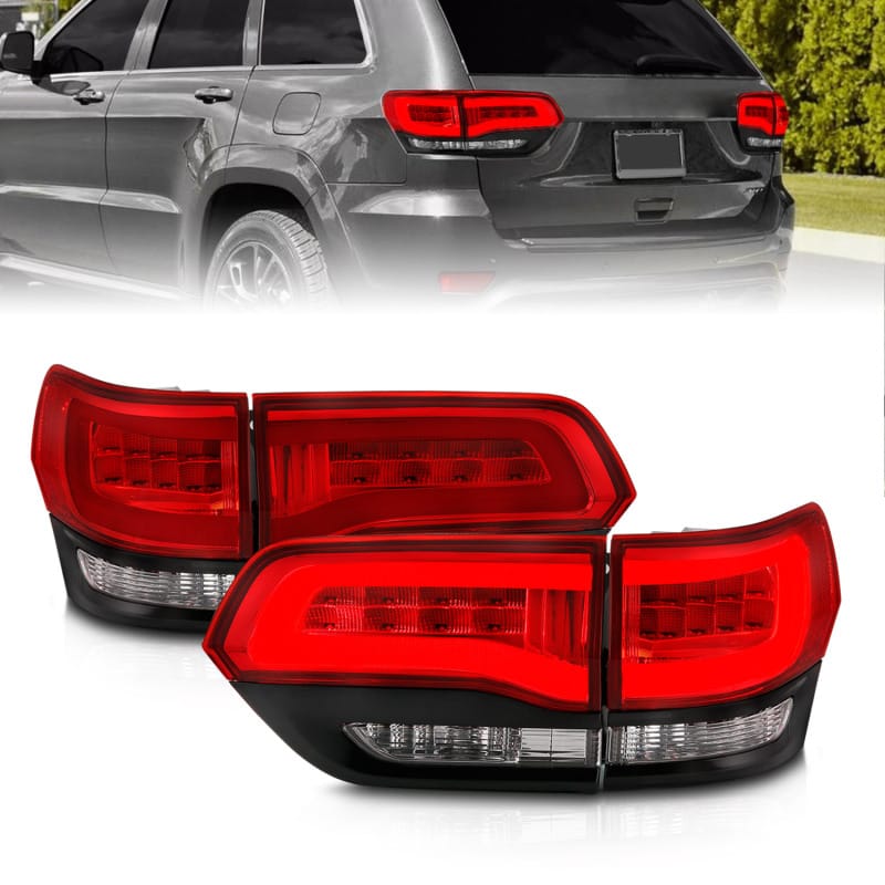 ANZO 2014-2016 Jeep Grand Cherokee LED Taillights Red/Clear thumbnail 3