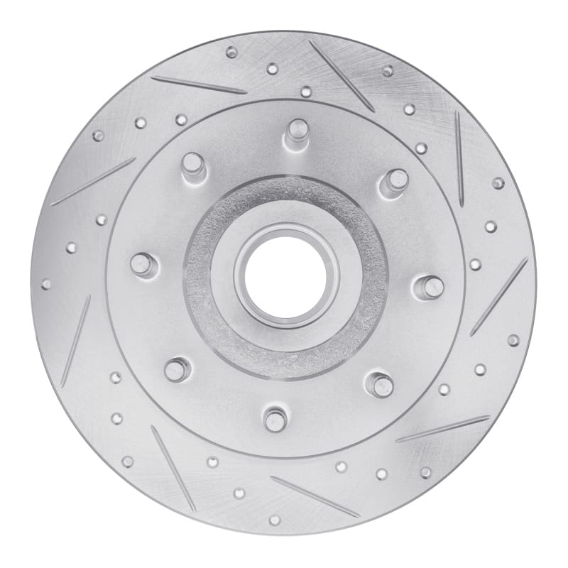R1 98-03 Dodge B3500 / B2500 Front Right Drilled & Slotted Silver Brake Rotor
