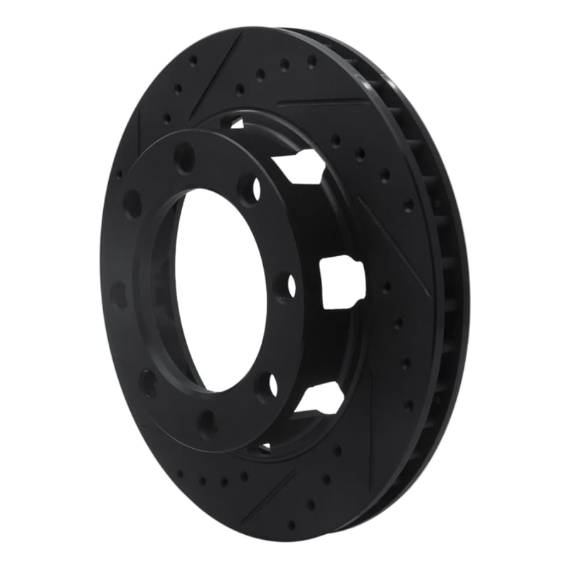 R1 75-93 Dodge W250 Front Left Drilled & Slotted Black Brake Rotor thumbnail 2