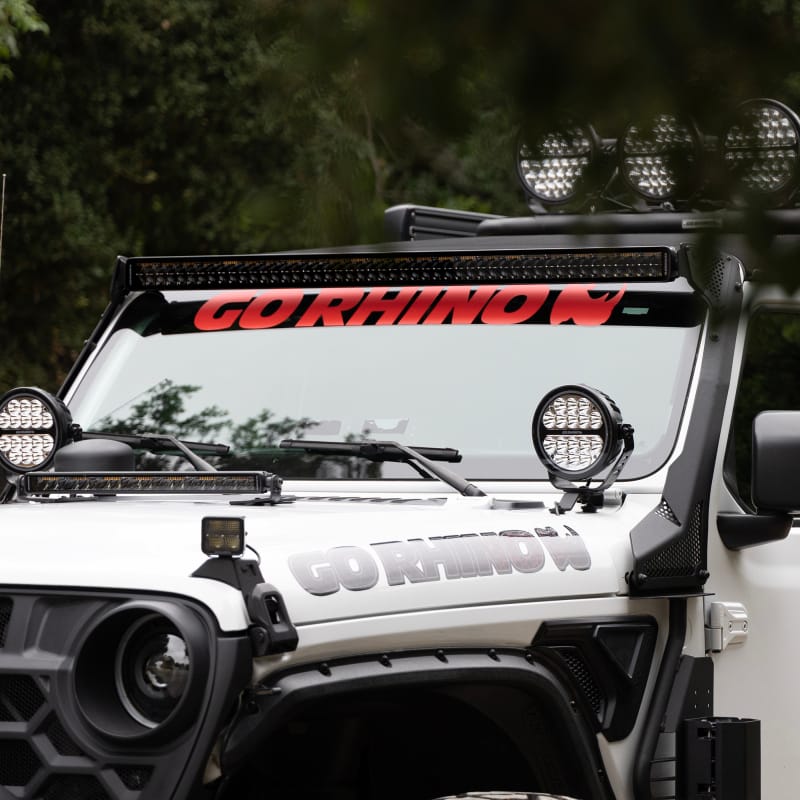Go Rhino Universal Blackout Combo Series 50in Double Row LED Light Bar w/ Amber Lighting - Black thumbnail 4