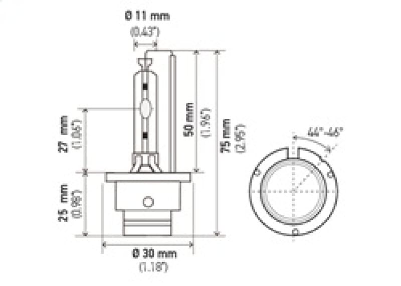 Hella Xenon D2S Bulb P32-2d 85V 35W 4300k thumbnail 2