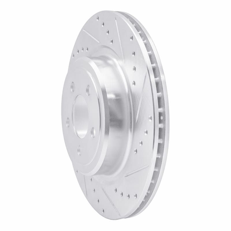 R1 06-23 Dodge Magnum Rear Right Drilled & Slotted Silver Brake Rotor thumbnail 2