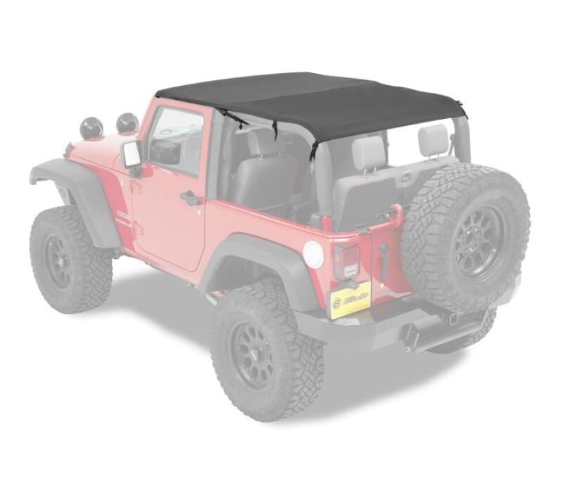 Bestop 10-18 Jeep Wrangler JK 2-Door Header Safari Cable Style Bikini (Black Diamond)