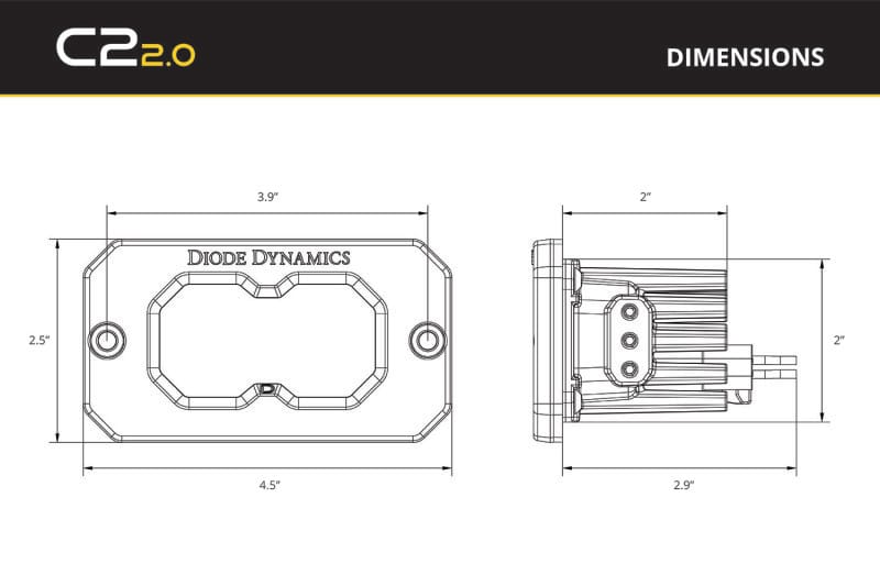 Diode Dynamics C2R White Flood Flush Mount LED Pod (Pair) thumbnail 8