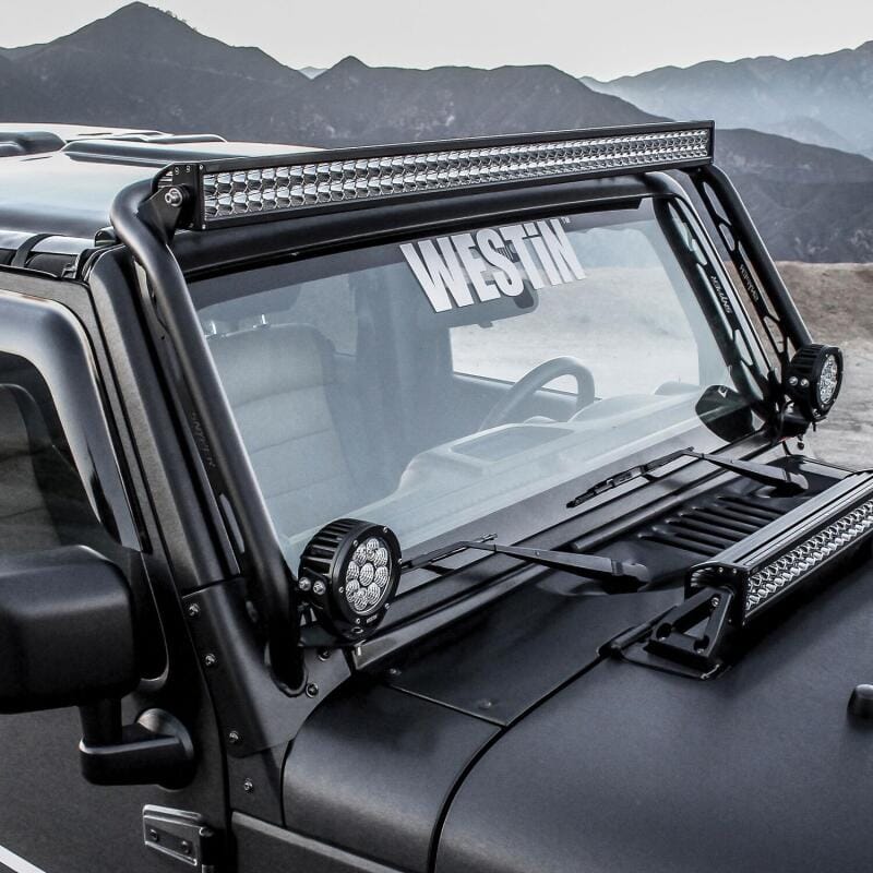 Westin/Snyper 07-17 Jeep Wrangler Snyper Overhead Light Hoop - Textured Black thumbnail 2