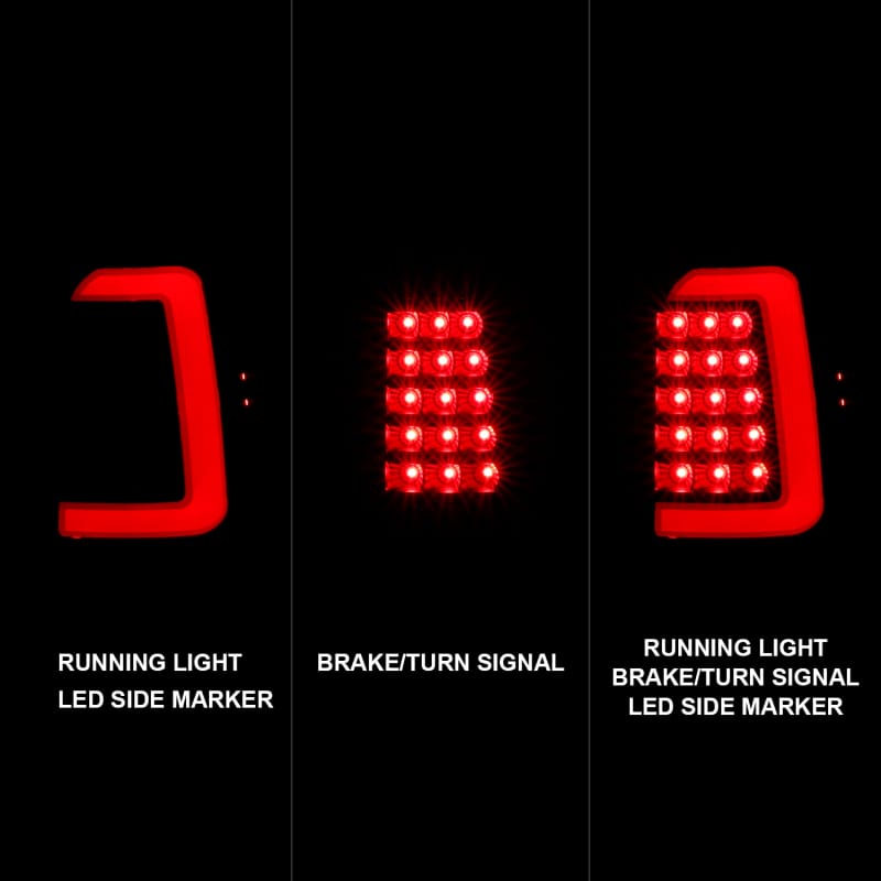 ANZO 1997-2004 Dodge Dakota LED Taillights Black Housing Smoke Lens Pair thumbnail 3