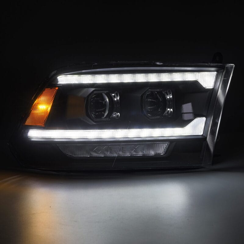 AlphaRex 09-18 Dodge Ram 2500 LUXX LED Proj Headlights Plank Style Blk w/Activ Light/Seq Signal/DRL thumbnail 4