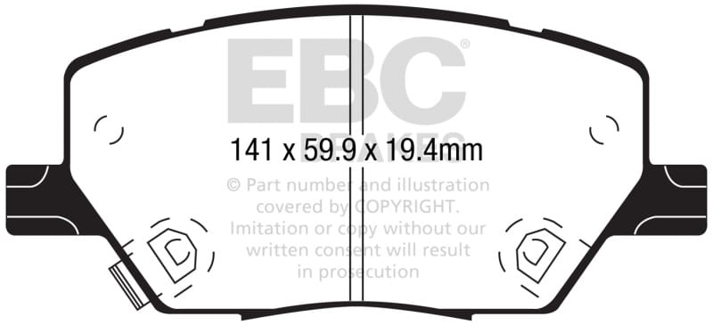 EBC 2015+ Fiat 500X 1.4T Extra Duty Front Brake Pads thumbnail 3