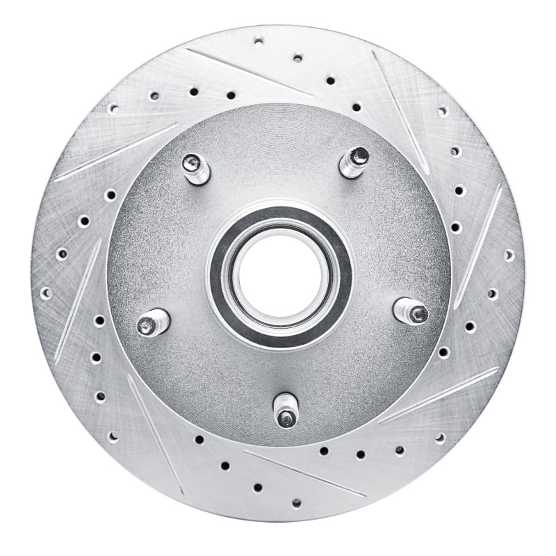 R1 94-99 Dodge Ram 1500 Pickup Front Right Drilled & Slotted Silver Brake Rotor