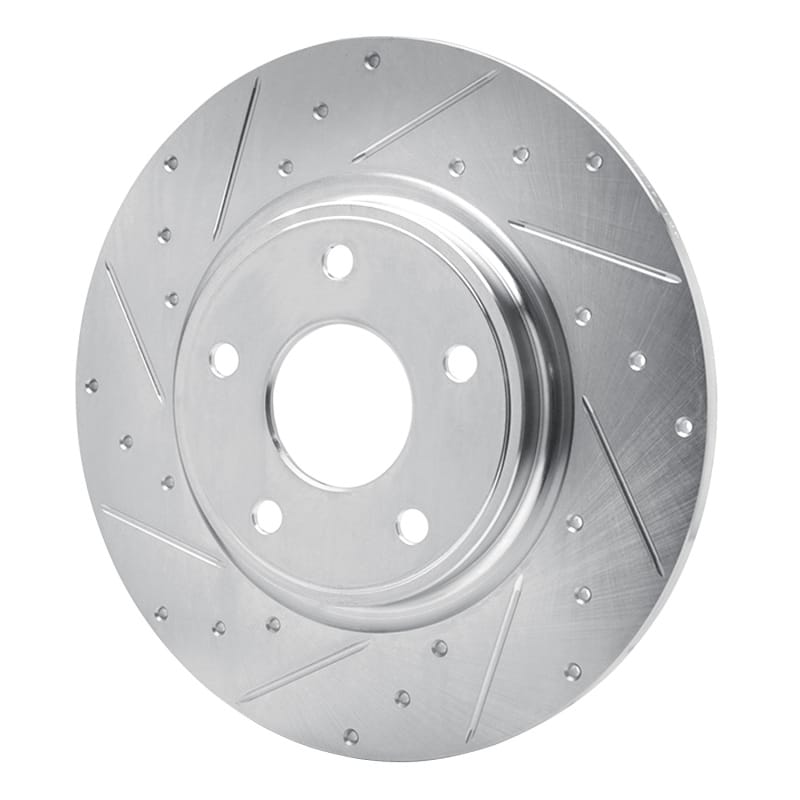 R1 12-20 Chrysler Town & Country Rear Left Drilled & Slotted Silver Brake Rotor thumbnail 2