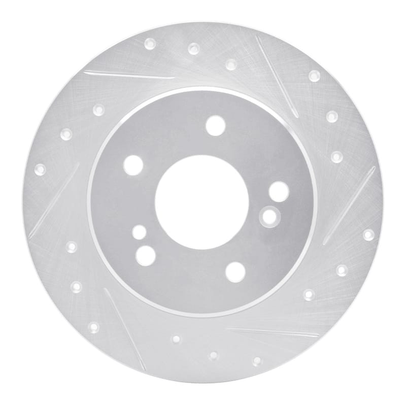 R1 87-15 Chrysler Crossfire Rear Right Drilled & Slotted Silver Brake Rotor