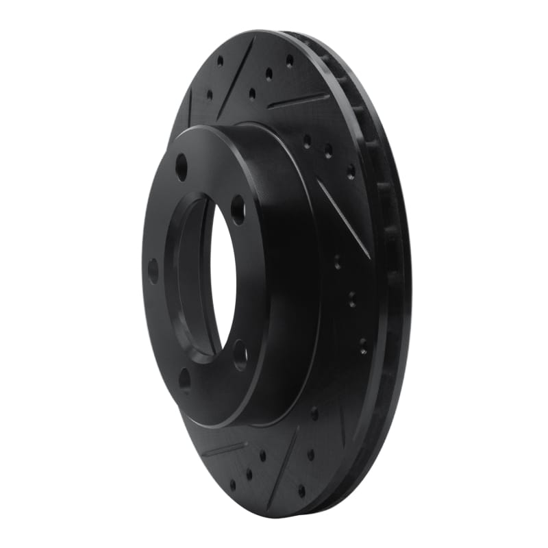 R1 76-86 Jeep Scrambler Front Left Drilled & Slotted Black Brake Rotor